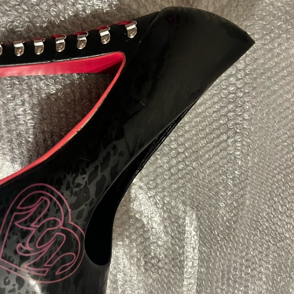 Women’s Black & Hot Pink Metal Mulisha Corset High Heels-Size 10 USA - Picture 12 of 15